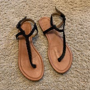 Charles Albert Black Strappy Sandals